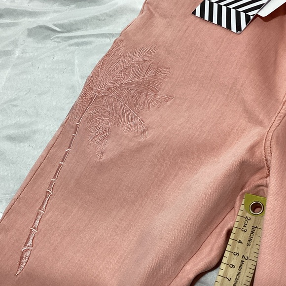 NWT SR vs Sandrine Rose the virgin label Women's Cropped Jeans in Soft Pink - Picture 14 of 15